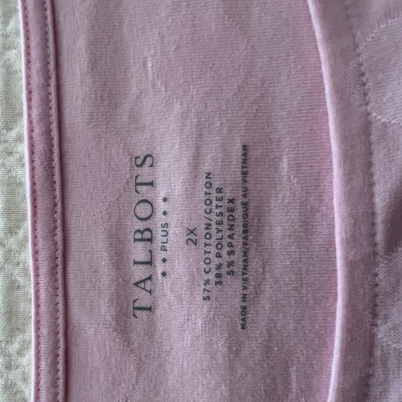 Pink textured designed shirt by Talbots, 2X. - Picture 4 of 4